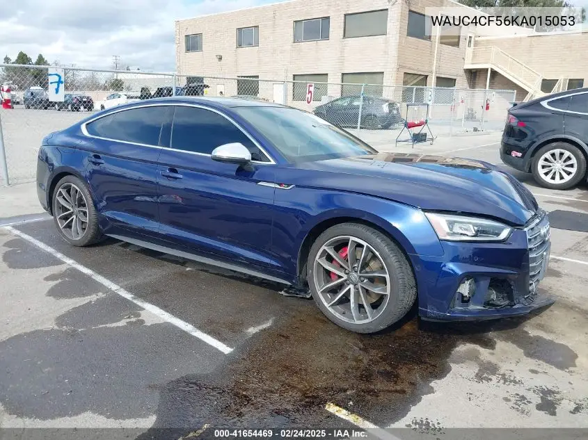 2019 Audi S5 3.0T Premium VIN: WAUC4CF56KA015053 Lot: 41654469