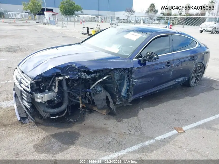 2019 Audi S5 3.0T Premium VIN: WAUC4CF56KA015053 Lot: 41654469