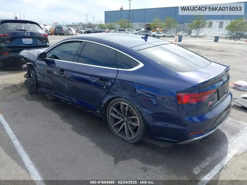 2019 Audi S5 3.0T Premium VIN: WAUC4CF56KA015053 Lot: 41654469