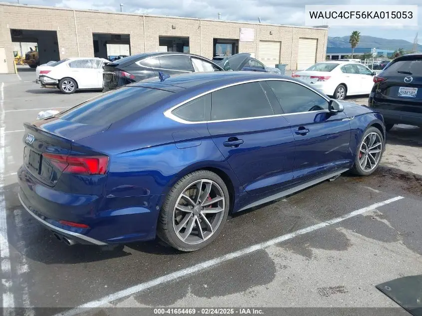 2019 Audi S5 3.0T Premium VIN: WAUC4CF56KA015053 Lot: 41654469
