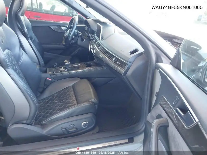 2019 Audi S5 3.0T Premium Plus VIN: WAUY4GF55KN001005 Lot: 41801569