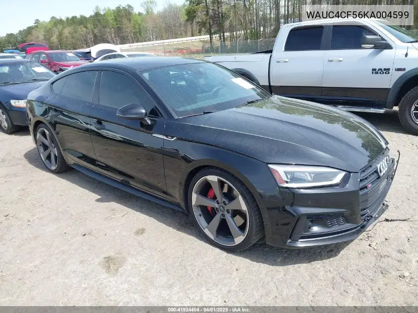 2019 Audi S5 3.0T Premium VIN: WAUC4CF56KA004599 Lot: 41924404