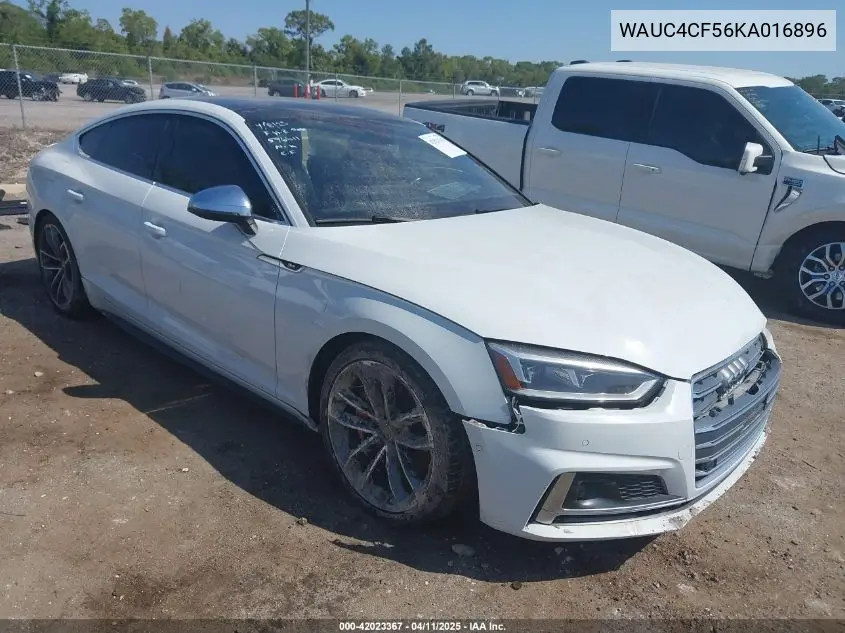 2019 Audi S5 3.0T Premium VIN: WAUC4CF56KA016896 Lot: 42023367