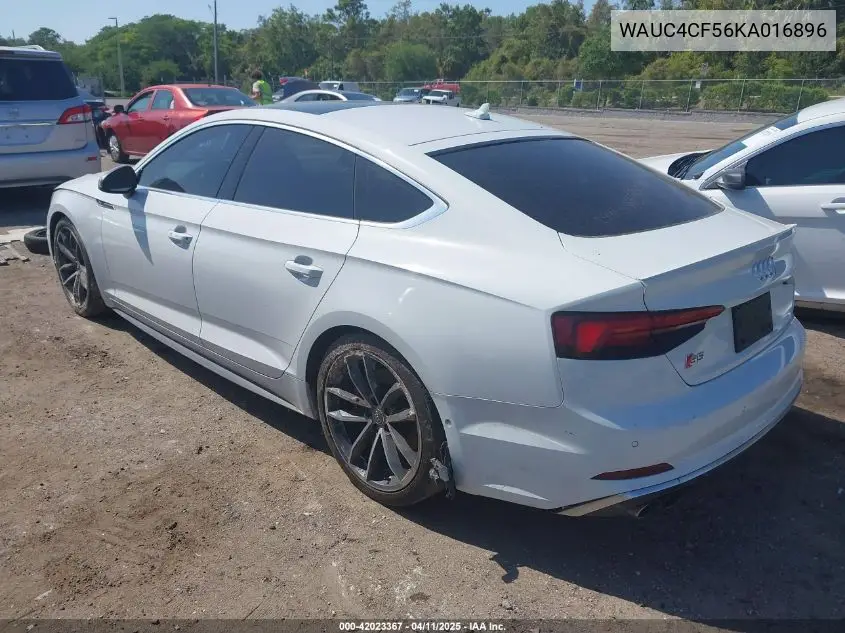 2019 Audi S5 3.0T Premium VIN: WAUC4CF56KA016896 Lot: 42023367
