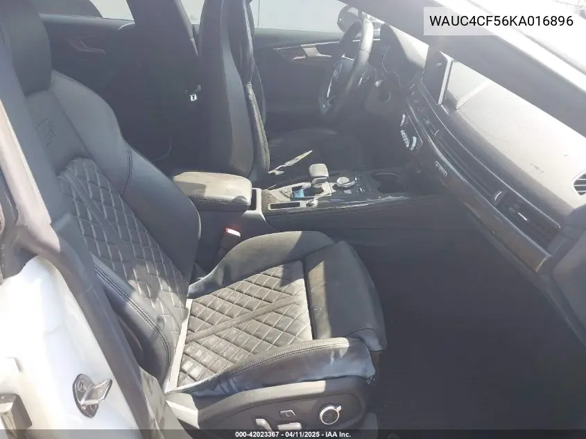 2019 Audi S5 3.0T Premium VIN: WAUC4CF56KA016896 Lot: 42023367