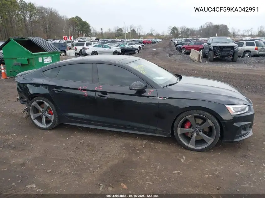 2019 Audi S5 3.0T Premium VIN: WAUC4CF59KA042991 Lot: 42033888