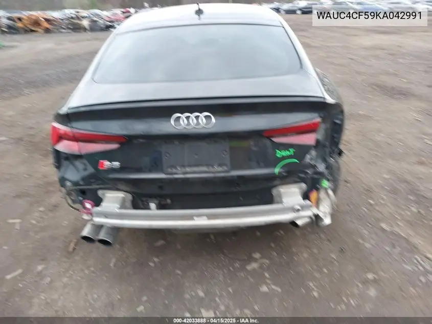 2019 Audi S5 3.0T Premium VIN: WAUC4CF59KA042991 Lot: 42033888