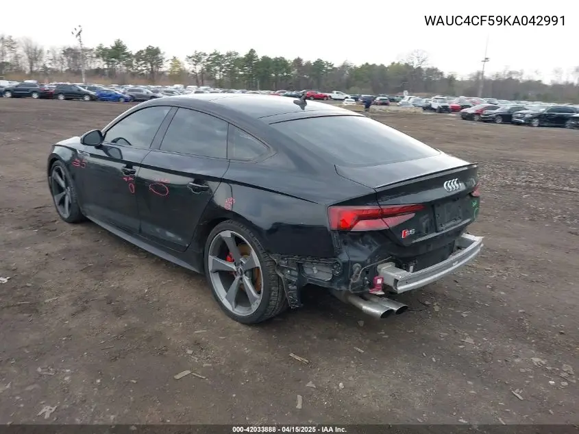 2019 Audi S5 3.0T Premium VIN: WAUC4CF59KA042991 Lot: 42033888