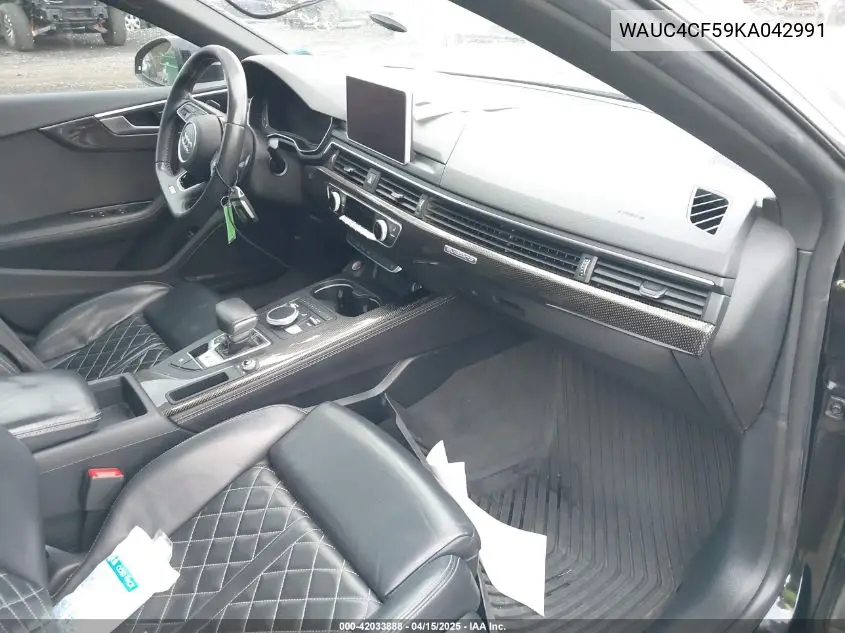 2019 Audi S5 3.0T Premium VIN: WAUC4CF59KA042991 Lot: 42033888