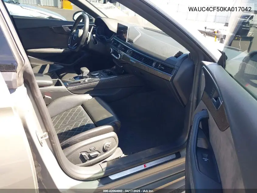2019 Audi S5 3.0T Premium VIN: WAUC4CF50KA017042 Lot: 42064660