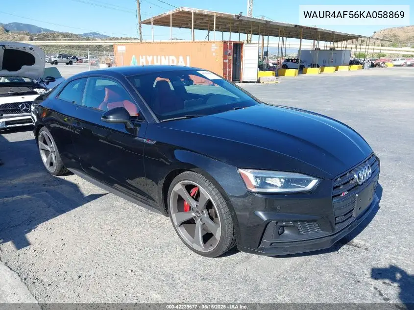 2019 Audi S5 3.0T Premium VIN: WAUR4AF56KA058869 Lot: 42239677