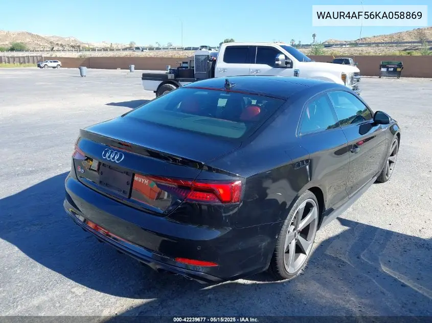 2019 Audi S5 3.0T Premium VIN: WAUR4AF56KA058869 Lot: 42239677