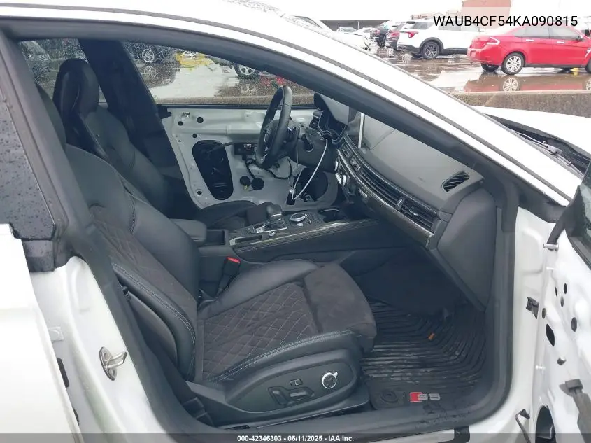 2019 Audi S5 3.0T Premium VIN: WAUB4CF54KA090815 Lot: 42346303
