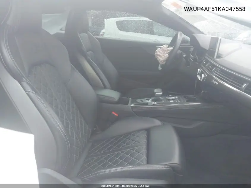 2019 Audi S5 3.0T Premium VIN: WAUP4AF51KA047558 Lot: 42461309
