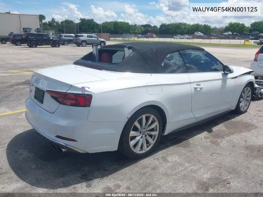 2019 Audi S5 3.0T Premium Plus VIN: WAUY4GF54KN001125 Lot: 42476269