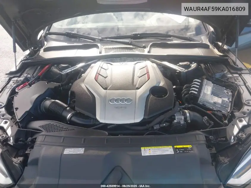 2019 Audi S5 3.0T Premium VIN: WAUR4AF59KA016809 Lot: 42589914
