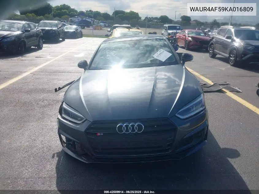 2019 Audi S5 3.0T Premium VIN: WAUR4AF59KA016809 Lot: 42589914
