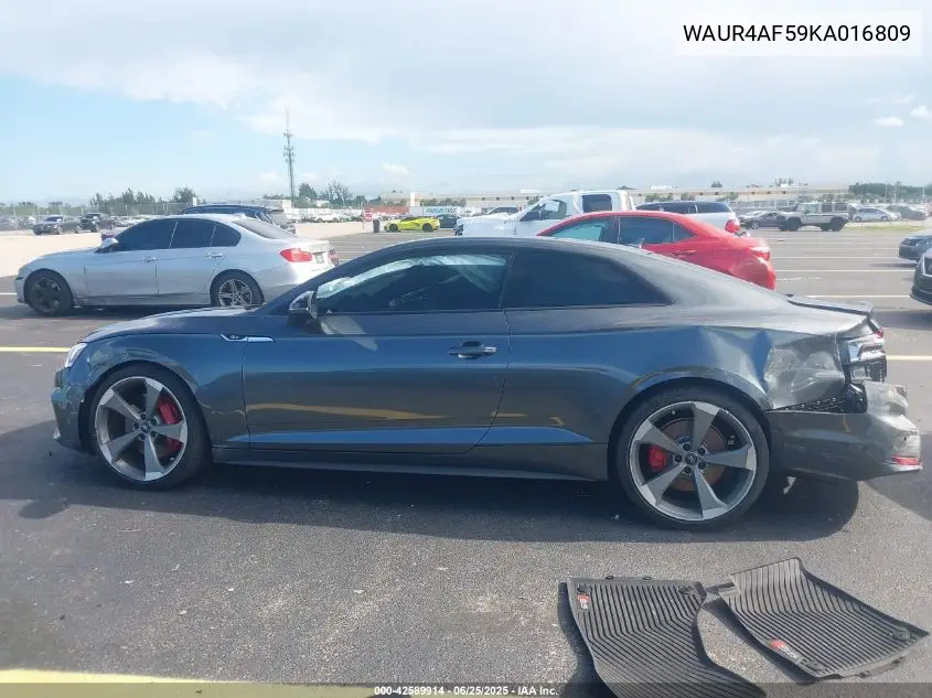 2019 Audi S5 3.0T Premium VIN: WAUR4AF59KA016809 Lot: 42589914