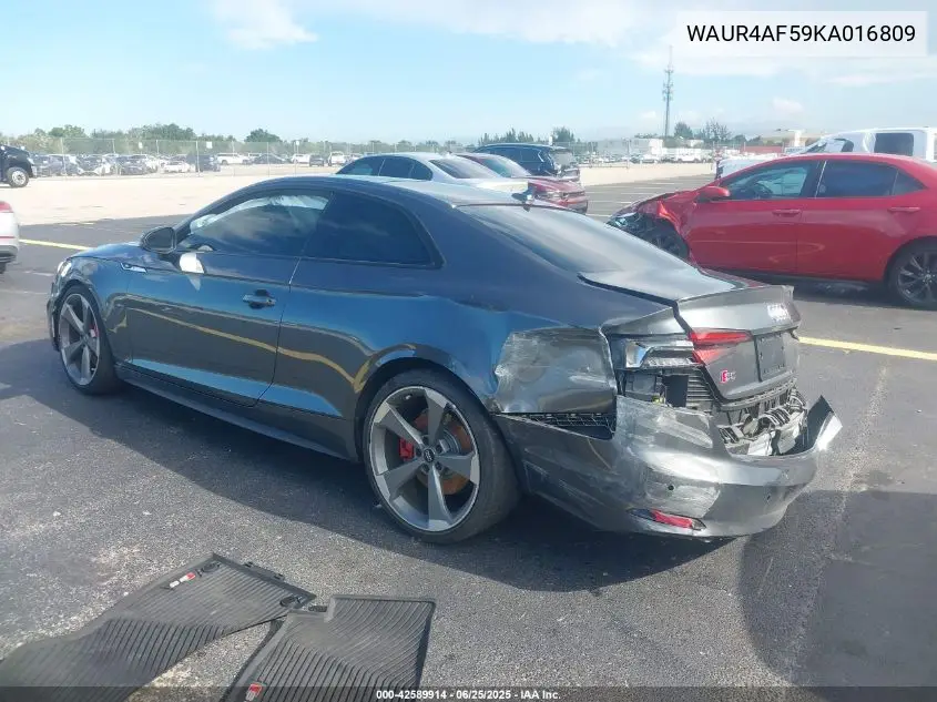2019 Audi S5 3.0T Premium VIN: WAUR4AF59KA016809 Lot: 42589914