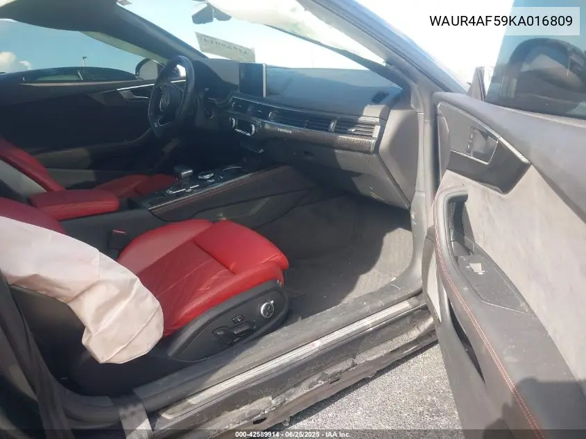 2019 Audi S5 3.0T Premium VIN: WAUR4AF59KA016809 Lot: 42589914