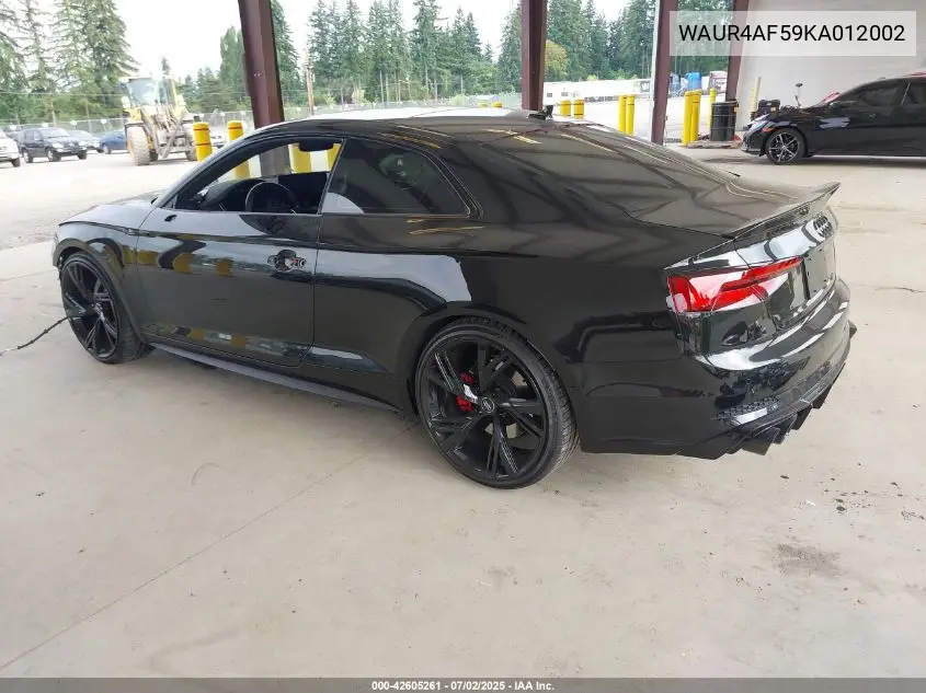 2019 Audi S5 3.0T Premium VIN: WAUR4AF59KA012002 Lot: 42605261