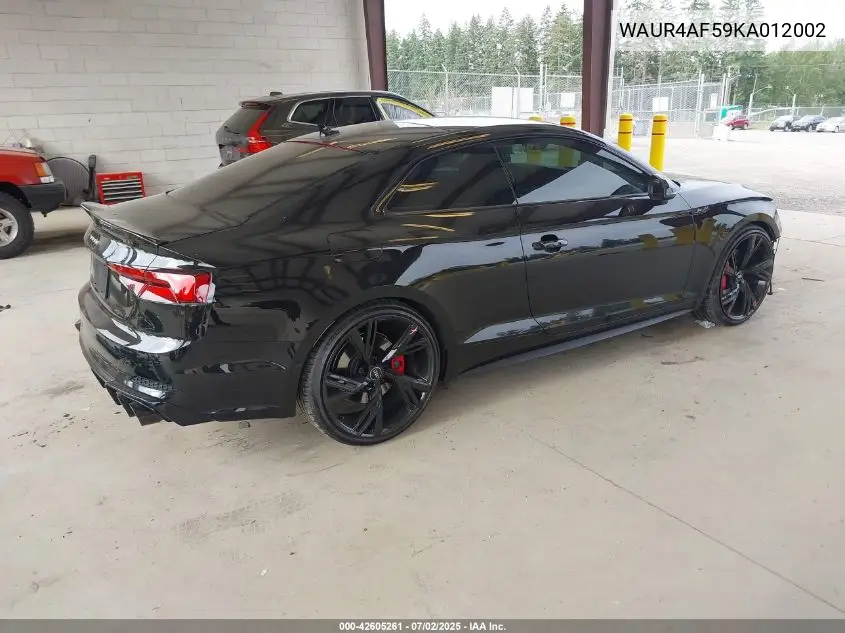 2019 Audi S5 3.0T Premium VIN: WAUR4AF59KA012002 Lot: 42605261