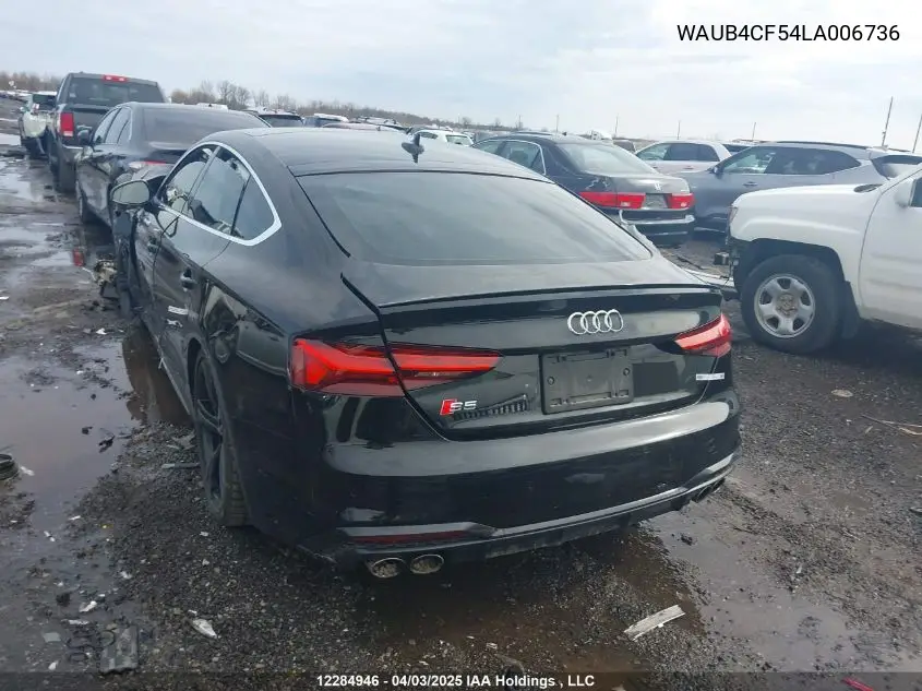 2020 Audi S5 Prestige VIN: WAUB4CF54LA006736 Lot: 12284946