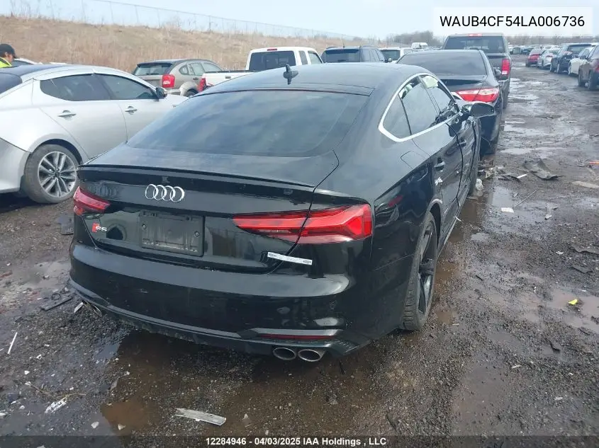 2020 Audi S5 Prestige VIN: WAUB4CF54LA006736 Lot: 12284946