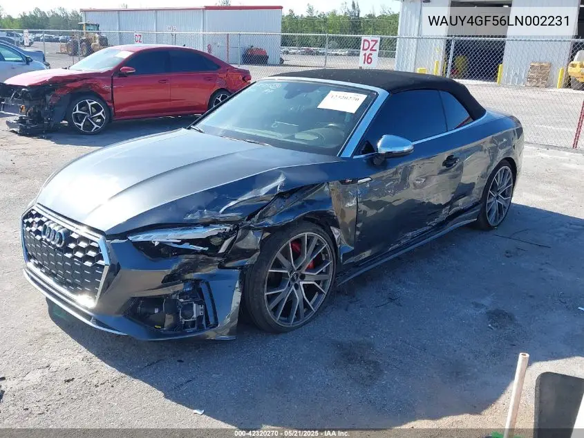 2020 Audi S5 Cabriolet Prestige Tfsi Quattro Tiptronic VIN: WAUY4GF56LN002231 Lot: 42320270