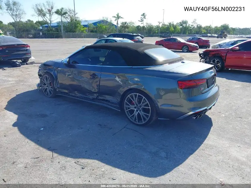 2020 Audi S5 Cabriolet Prestige Tfsi Quattro Tiptronic VIN: WAUY4GF56LN002231 Lot: 42320270