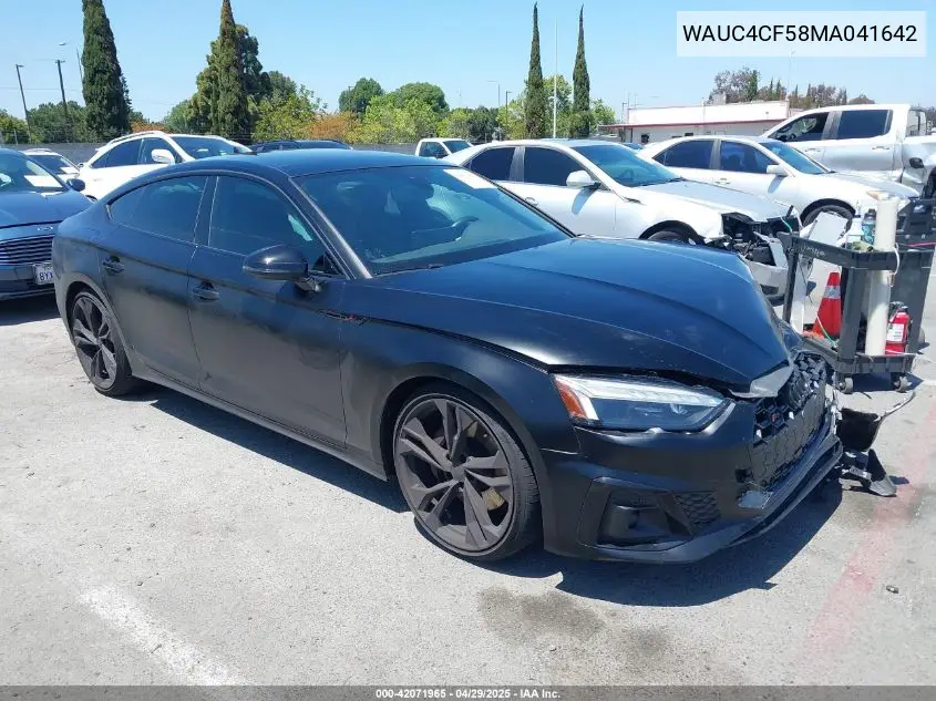 2021 Audi S5 Sportback Premium Plus Tfsi Quattro Tiptronic VIN: WAUC4CF58MA041642 Lot: 42071965