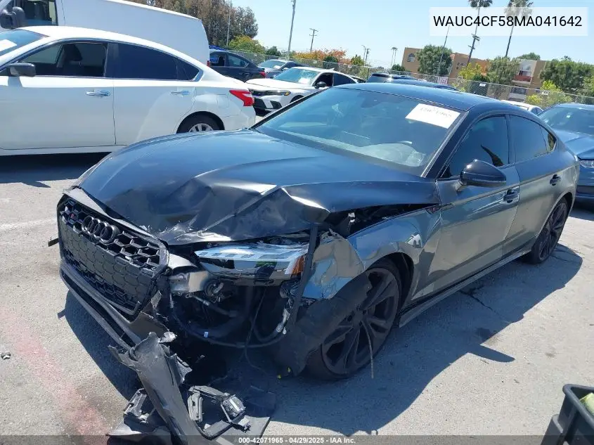 2021 Audi S5 Sportback Premium Plus Tfsi Quattro Tiptronic VIN: WAUC4CF58MA041642 Lot: 42071965