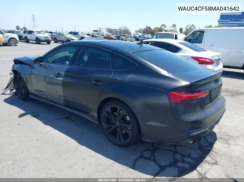 2021 Audi S5 Sportback Premium Plus Tfsi Quattro Tiptronic VIN: WAUC4CF58MA041642 Lot: 42071965