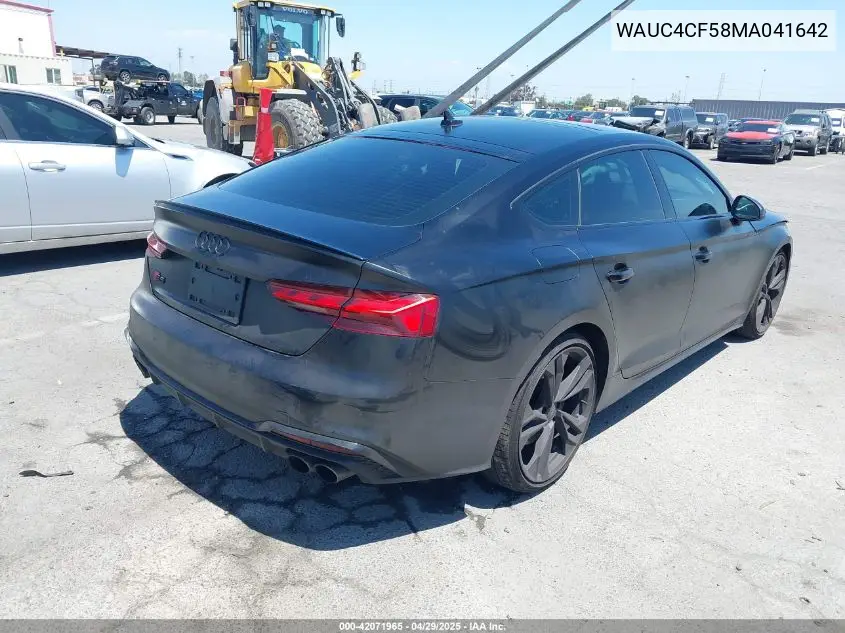 2021 Audi S5 Sportback Premium Plus Tfsi Quattro Tiptronic VIN: WAUC4CF58MA041642 Lot: 42071965