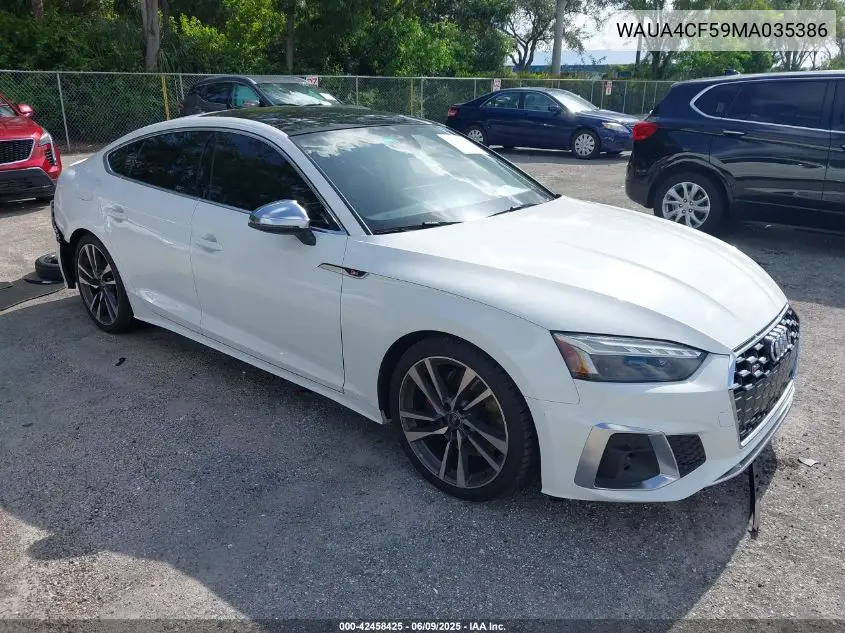 2021 Audi S5 Sportback Premium Tfsi Quattro Tiptronic VIN: WAUA4CF59MA035386 Lot: 42458425