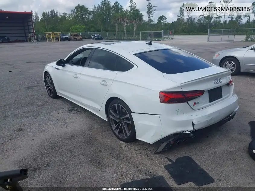 2021 Audi S5 Sportback Premium Tfsi Quattro Tiptronic VIN: WAUA4CF59MA035386 Lot: 42458425