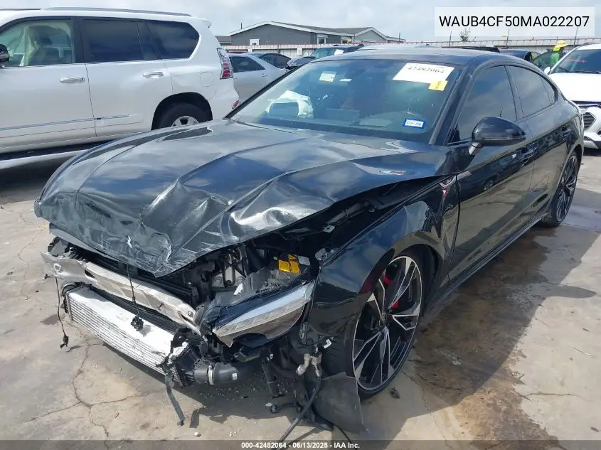 2021 Audi S5 Sportback Prestige Tfsi Quattro Tiptronic VIN: WAUB4CF50MA022207 Lot: 42482064