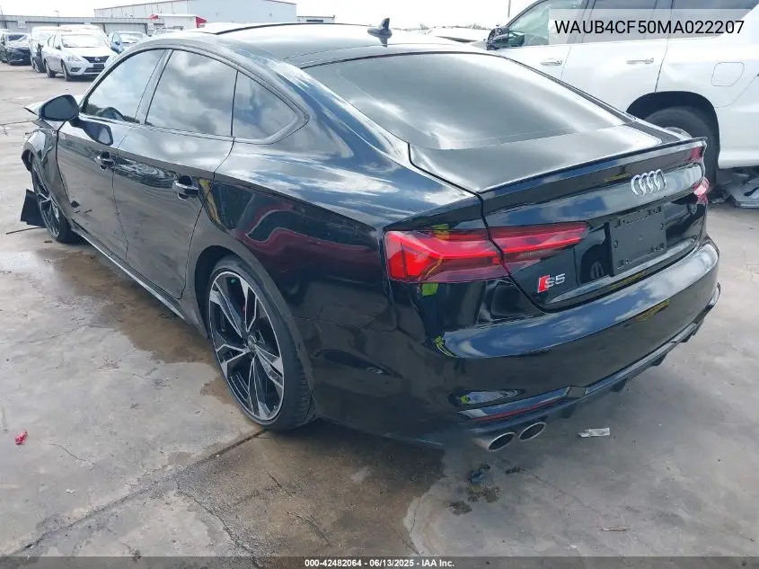 2021 Audi S5 Sportback Prestige Tfsi Quattro Tiptronic VIN: WAUB4CF50MA022207 Lot: 42482064