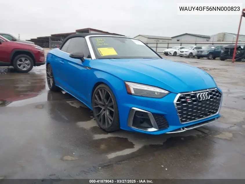 2022 Audi S5 Cabriolet Prestige Tfsi Quattro Tiptronic VIN: WAUY4GF56NN000823 Lot: 41879043