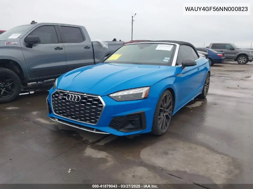 2022 Audi S5 Cabriolet Prestige Tfsi Quattro Tiptronic VIN: WAUY4GF56NN000823 Lot: 41879043