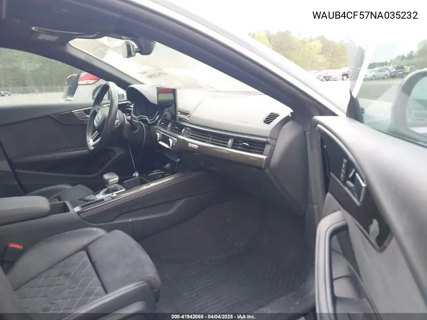 2022 Audi S5 Sportback Prestige Tfsi Quattro Tiptronic VIN: WAUB4CF57NA035232 Lot: 41942088