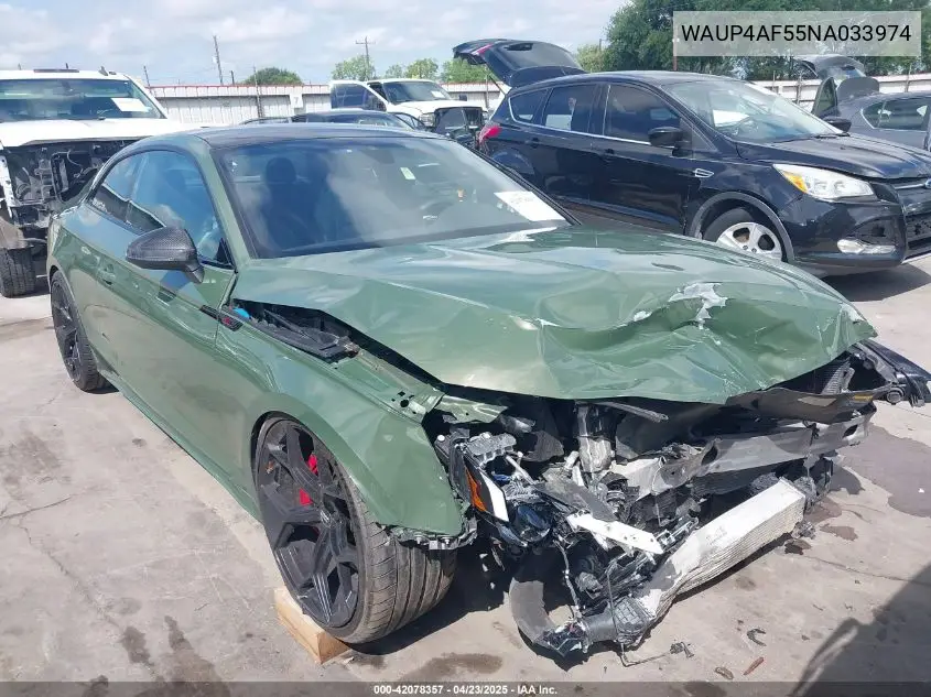 2022 Audi S5 Premium Plus Tfsi Quattro Tiptronic VIN: WAUP4AF55NA033974 Lot: 42078357