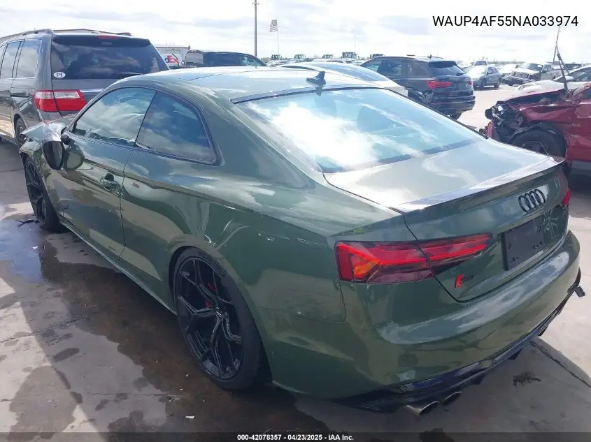 2022 Audi S5 Premium Plus Tfsi Quattro Tiptronic VIN: WAUP4AF55NA033974 Lot: 42078357