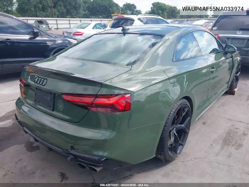 2022 Audi S5 Premium Plus Tfsi Quattro Tiptronic VIN: WAUP4AF55NA033974 Lot: 42078357