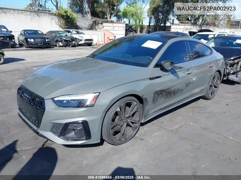 2023 Audi S5 Sportback Premium Plus Tfsi Quattro Tiptronic VIN: WAUC4CF52PA002923 Lot: 41696665