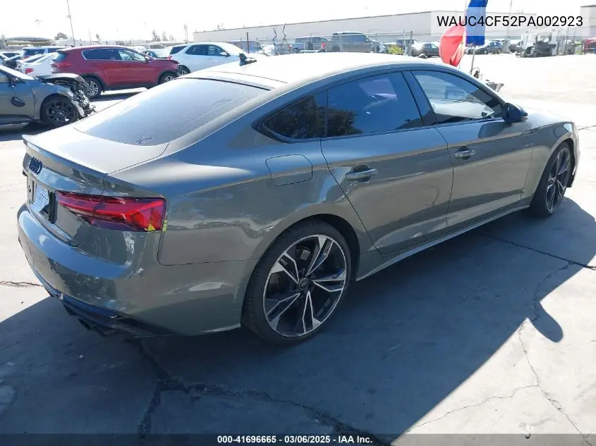 2023 Audi S5 Sportback Premium Plus Tfsi Quattro Tiptronic VIN: WAUC4CF52PA002923 Lot: 41696665