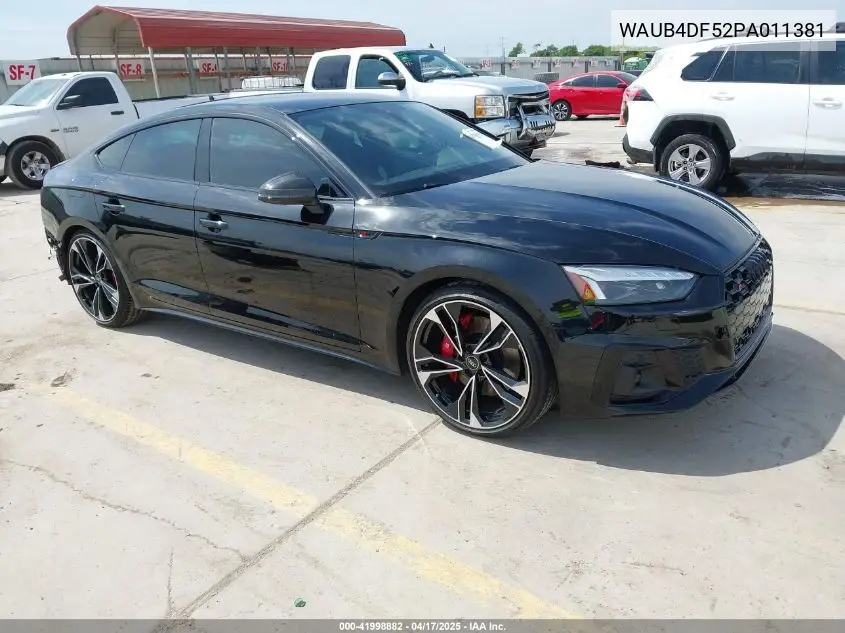 2023 Audi S5 Sportback Prestige Tfsi Quattro Tiptronic VIN: WAUB4DF52PA011381 Lot: 41998882