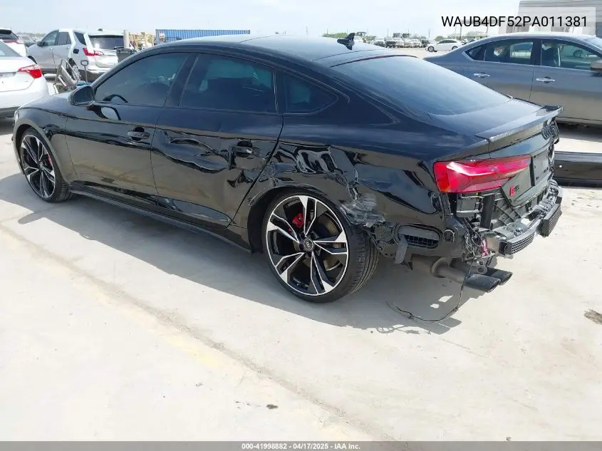 2023 Audi S5 Sportback Prestige Tfsi Quattro Tiptronic VIN: WAUB4DF52PA011381 Lot: 41998882