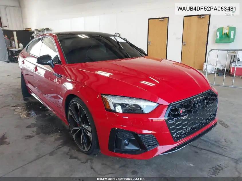 2023 Audi S5 Sportback Prestige Tfsi Quattro Tiptronic VIN: WAUB4DF52PA063481 Lot: 42158870