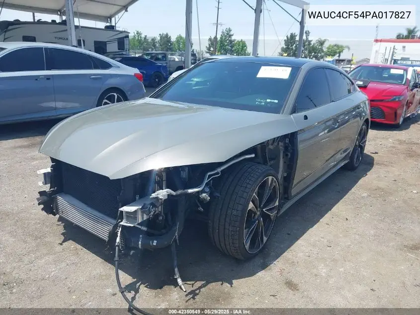 2023 Audi S5 Sportback Premium Plus Tfsi Quattro Tiptronic VIN: WAUC4CF54PA017827 Lot: 42350549